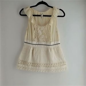 Anthropologie Floreat Silk &Cotton Sleeveless Top